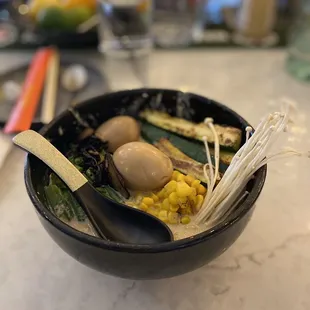 June Ramen. My favorite and my #1 go to. Always add an egg so I can eat one now and later when I pack up the rest to go.