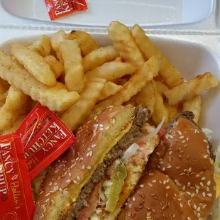 Good fresh trimmings...all and all good burger and all for 6 bucks! Can't beat it!