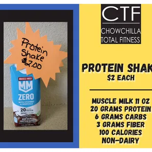 Protein Shakes Available!