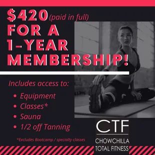 CTF 1 Year Pre-Paid membership