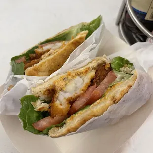 Crispy shrimp sandwich