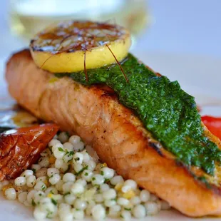 Salmon with Seasonal Pesto