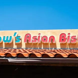 the sign on the roof