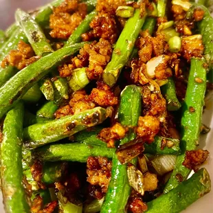 Green beans with minced pork