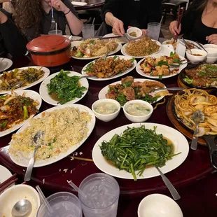 a table full of food