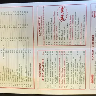 menu