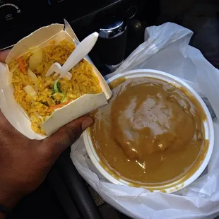 Chicken Egg Foo Young and Vegetable Fried Rice