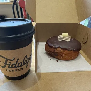 Mocha Angel Cream donut and Coffee