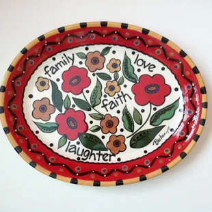 18&quot; mega oval Floating Flowers in reds and tans