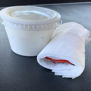 Nicely wrapped ketchup packets (not thrown around in the bag) and ranch
