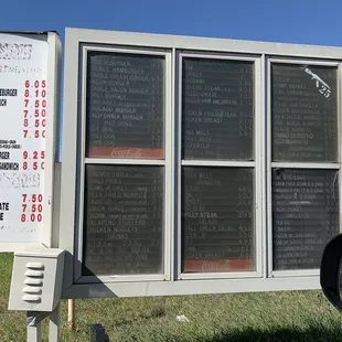 Drive thru menu 2022