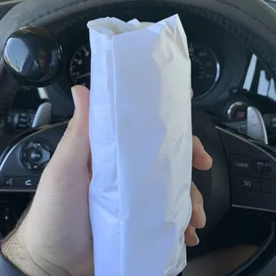 Nicely wrapped breakfast sausage burrito