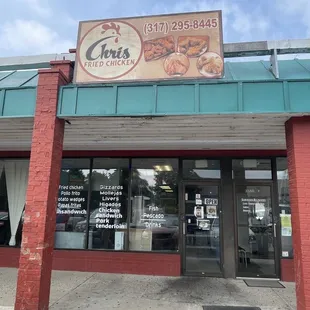 the front of the restaurant