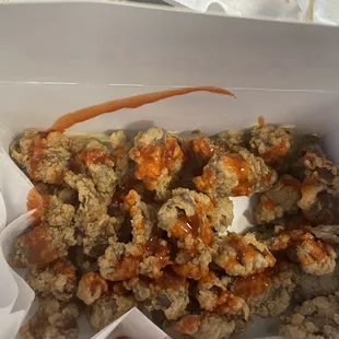 a close up of a box of food