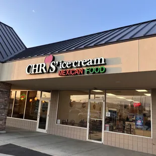 he front of the store