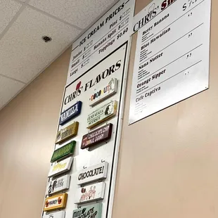 Ice cream menus for that day! Can change