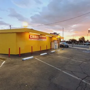 Chris Liquor outside parking lot.