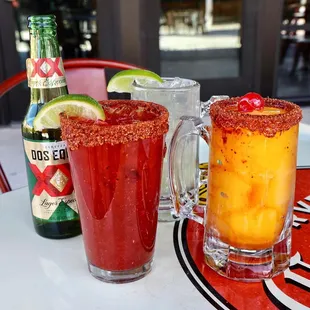 two drinks on a table