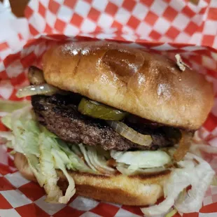 Old Fashioned Burger with jalapeños