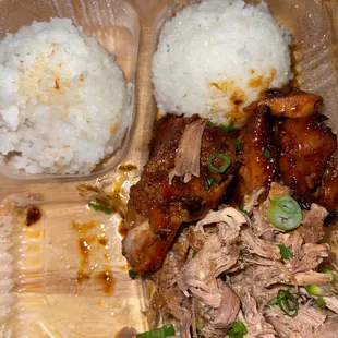 Combo Plate (Huli Huli Chicken and Kualoa Pork)