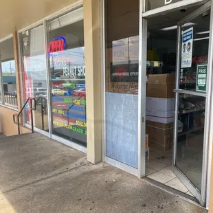 the entrance to the store
