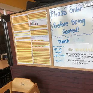 More extensive pizza menu -Buy 1 get 2nd pizza half off everyday