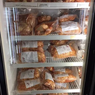  display case full of meats