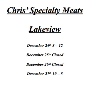 Holiday Hours!