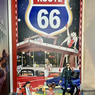 the route 66 sign