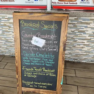 a chalk board with a menu on it