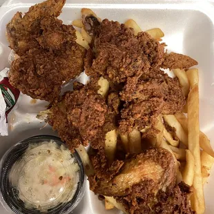 Fried chicken wing platter