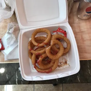 a box of onion rings