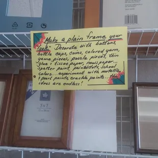 They have cute DIY suggestions throughout the store.