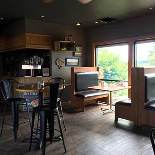 a view of the dining area