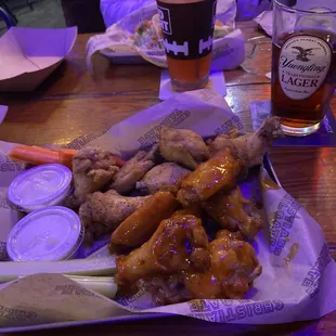 12 wings for $15 + $1 carrots and celery