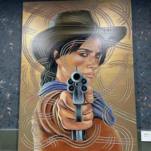 Love this picture in women's bathroom