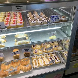 Croissants and eclairs for sale