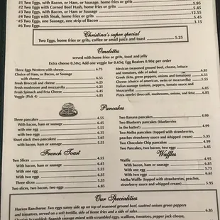 Menu as of 9/2/18