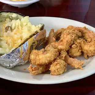 Fried shrimp &amp; baked potato