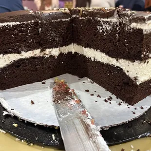 Homemade &quot;bumpy cake&quot; for 50th BDay party of a very good friend. I don&apos;t like chocolate, but had to try it. Way BETTER than MI original!