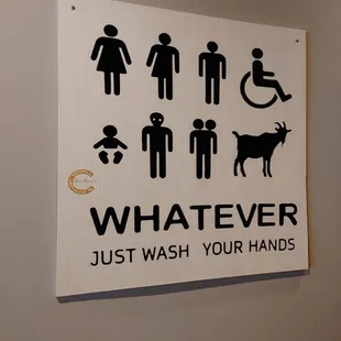 sign near restrooms