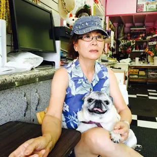 Mili and Mili's mom at Christine's Floral