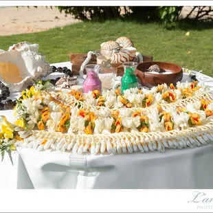 Some of the leis that Christine made for the wedding.