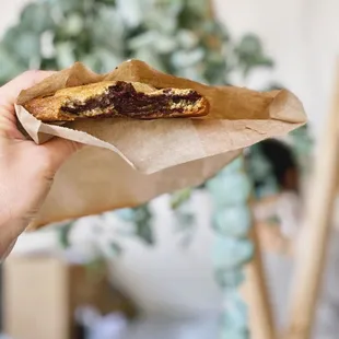 Vegan Chocolate Chip. Gooey in the middle packed with dark chocolate probably and a little crunch on outside!