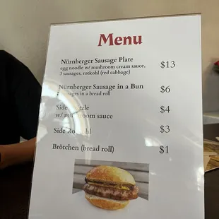 menu