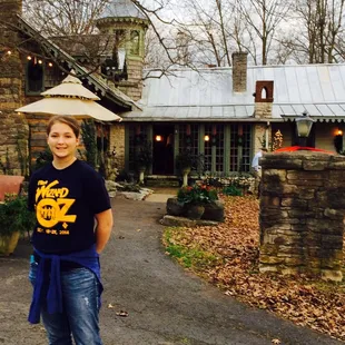 The Beautiful Log Cabin was set on a hill overlooking town.