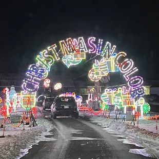 Christmas light tunnel