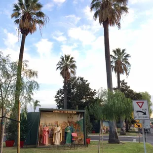 Nice Christmas scenes are placed among the trees on busy Euclid Avenue's vast grassy median each holiday season.