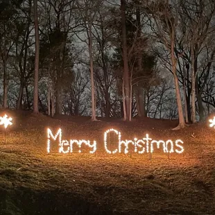 Just past the fire station and across the lake is the Christmas hill.