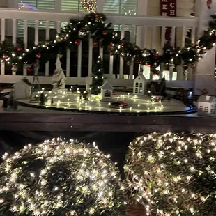 Train moving outside house